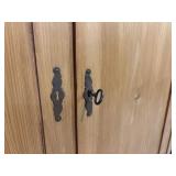 TR - Vintage Waxed Stripped Pine Armoire Cabinet