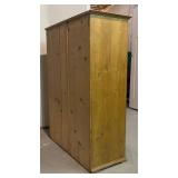 TR - Vintage Waxed Stripped Pine Armoire Cabinet