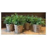 TR - Ikea Faux Greenery in Woven Baskets (Lot of 4)