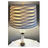 LBR1 - Vintage Brass & Crystal Etched Table Lamp