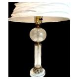 LBR1 - Vintage Brass & Crystal Etched Table Lamp