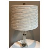 LBR1 - Vintage Brass & Crystal Etched Table Lamp