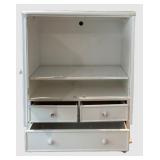 LBR1 - White Bead Board Kids Armoire With 3 Drawers