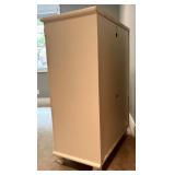 LBR1 - White Bead Board Kids Armoire With 3 Drawers