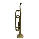 LBR2 - Vintage Brass Single-Valve Bugle 21 1/2 in