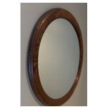 LBR1 - Oval Dark Wood Framed Mirror