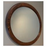 LBR1 - Oval Dark Wood Framed Mirror