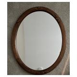 LBR1 - Oval Dark Wood Framed Mirror