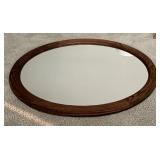 LBR1 - Oval Dark Wood Framed Mirror