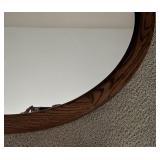 LBR1 - Oval Dark Wood Framed Mirror