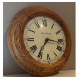 LBR1 - Saint Charles Wall Clock With Faux Greenery in White Ceramic Planter
