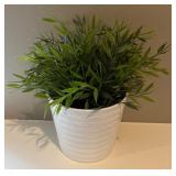 LBR1 - Saint Charles Wall Clock With Faux Greenery in White Ceramic Planter