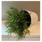 LBR1 - Saint Charles Wall Clock With Faux Greenery in White Ceramic Planter