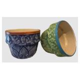 LBR1 - Glazed Ceramic Planters 10 in (Lot of 2)
