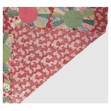 LBR1 - Vintage Handmade Dresden Plate Patchwork Quilt