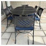 Cast Classics Landgrave Collection Cast Iron Patio Dining Set With 6 Chairs