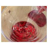 Julia Knight Hand-Blown Art Glass Set of 4 - Red & Clear