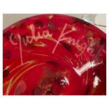 Julia Knight Hand-Blown Art Glass Set of 4 - Red & Clear