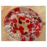 Julia Knight Hand-Blown Art Glass Set of 4 - Red & Clear