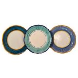 Ceramiche Piccadilly Hand-Painted Dinner Plates (Lot of 3)