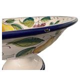 K - Vietri Hand-Painted Pedestal Bowl