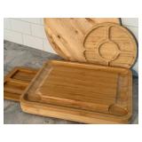 K - Wooden Cutting Board Mixed Lot With 15" Lazy Susan Board