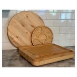 K - Wooden Cutting Board Mixed Lot With 15" Lazy Susan Board