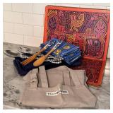 K - Williams-Sonoma Apron, Napkins & Serving Utensils Mixed Lot