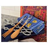 K - Williams-Sonoma Apron, Napkins & Serving Utensils Mixed Lot