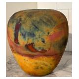 Leslie Mitchell Raku Art Vase