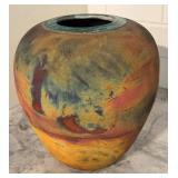 Leslie Mitchell Raku Art Vase