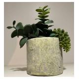 E - Faux Greenery in Textured Vase