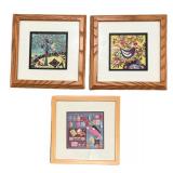 LL - Trio of Petite Framed Tapestries
