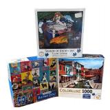 LL - Mixed Puzzle Lot - White Mountain, Buffalo, Puzzle Twist & More