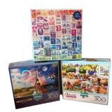 LL - Mixed Puzzle Lot - White Mountain, Buffalo, Puzzle Twist & More