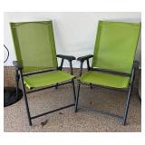G - Pair of Green Patio Chairs