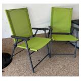 G - Pair of Green Patio Chairs