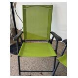 G - Pair of Green Patio Chairs