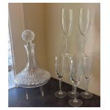 E - Crystal Decanter with Stemware