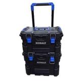 Retail value: about $120–$180 new. Kobalt 2-Piece Rolling Tool Box Stack With Telescoping Handle