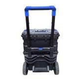 Retail value: about $120–$180 new. Kobalt 2-Piece Rolling Tool Box Stack With Telescoping Handle