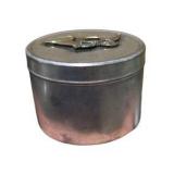 Set of 12 Brass Tone Musical Instrument Napkin Rings With 2 Round Containers