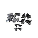 Assorted Caster Wheels & Brake Mount Hardware Lot, 1.5" Casters, Locking Wheels, Brackets
