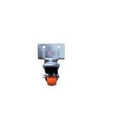 Set of 8 Orange Swivel Caster Wheels With Brakes & Mounting Screws