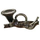 Set of 12 Brass Tone Musical Instrument Napkin Rings With 2 Round Containers