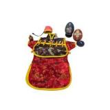 Decorative Asian Style Doll Dress With 3 Painted Eggs