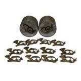 Set of 12 Brass Tone Musical Instrument Napkin Rings With 2 Round Containers