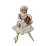 Lot of 5 Small Collectible Dolls – Porcelain Dolls, Victorian Style & Ice Skater Ornament