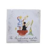 Floral 2-Tier Dessert Stand With Hans Christian Andersen Tile Coasters Lot