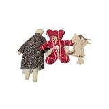 Lot of Cloth Folk Art Dolls – Amish Style, Handmade Fabric Dolls & Large White Lace Doll